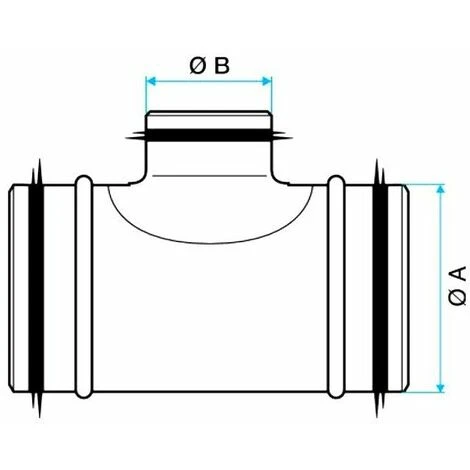 ALDES Té équerre à Joints - De 160 à 160mm 4 ALDES Té équerre à Joints - De 160 à 160mm – Image 2