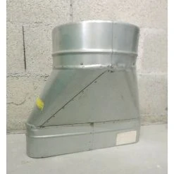 ALDES Reduction Oblongue Cylindrique Tangentielle Sur Plat ROCTP 450x100mm Diametre 250mm Acier Galvanisé